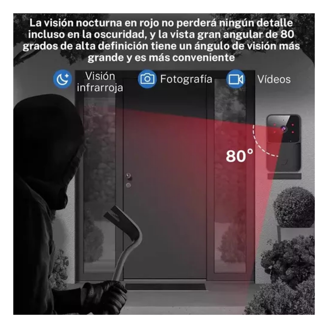 Campainha C/ Cámara Wifi S/filo Inteligente Interfone