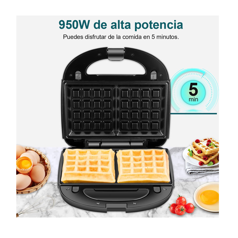 Máquina De Sándwich De Desayuno Multifunción 3 En 1 .