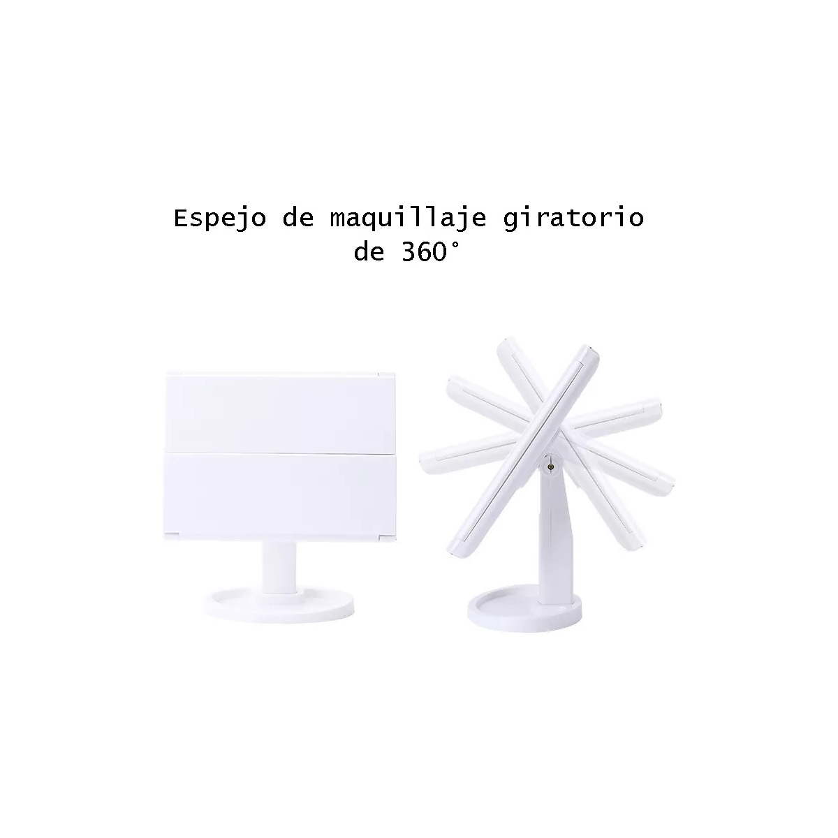 Espejo Maquillaje Luz Led Tríptica Aumentos Makeup.
