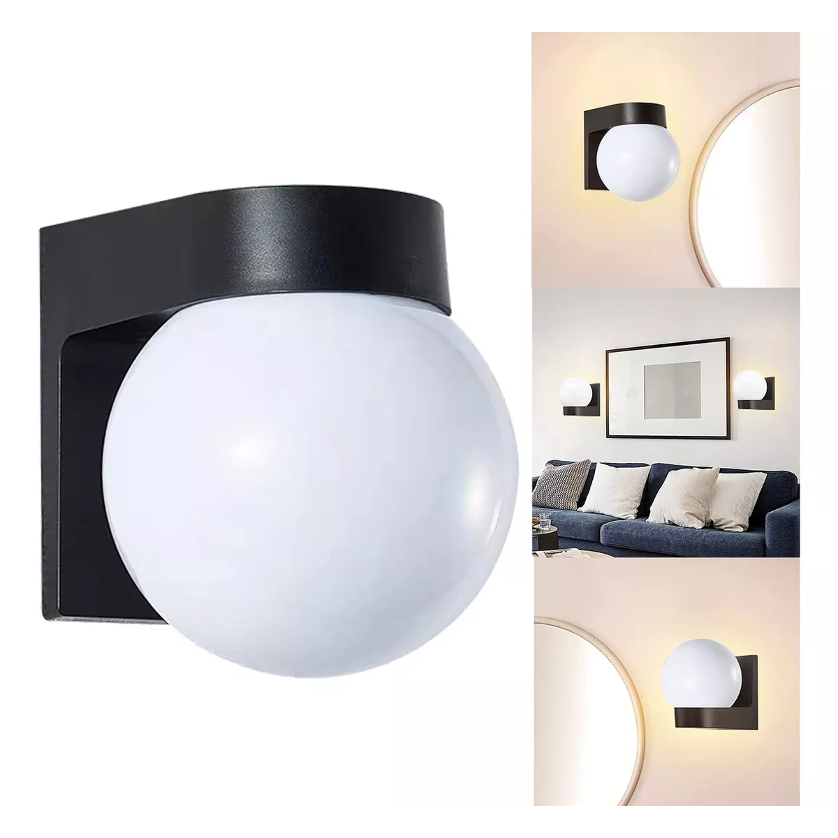 Lampara Pared Arbotante Tipo Globo Para Exterior/interior.