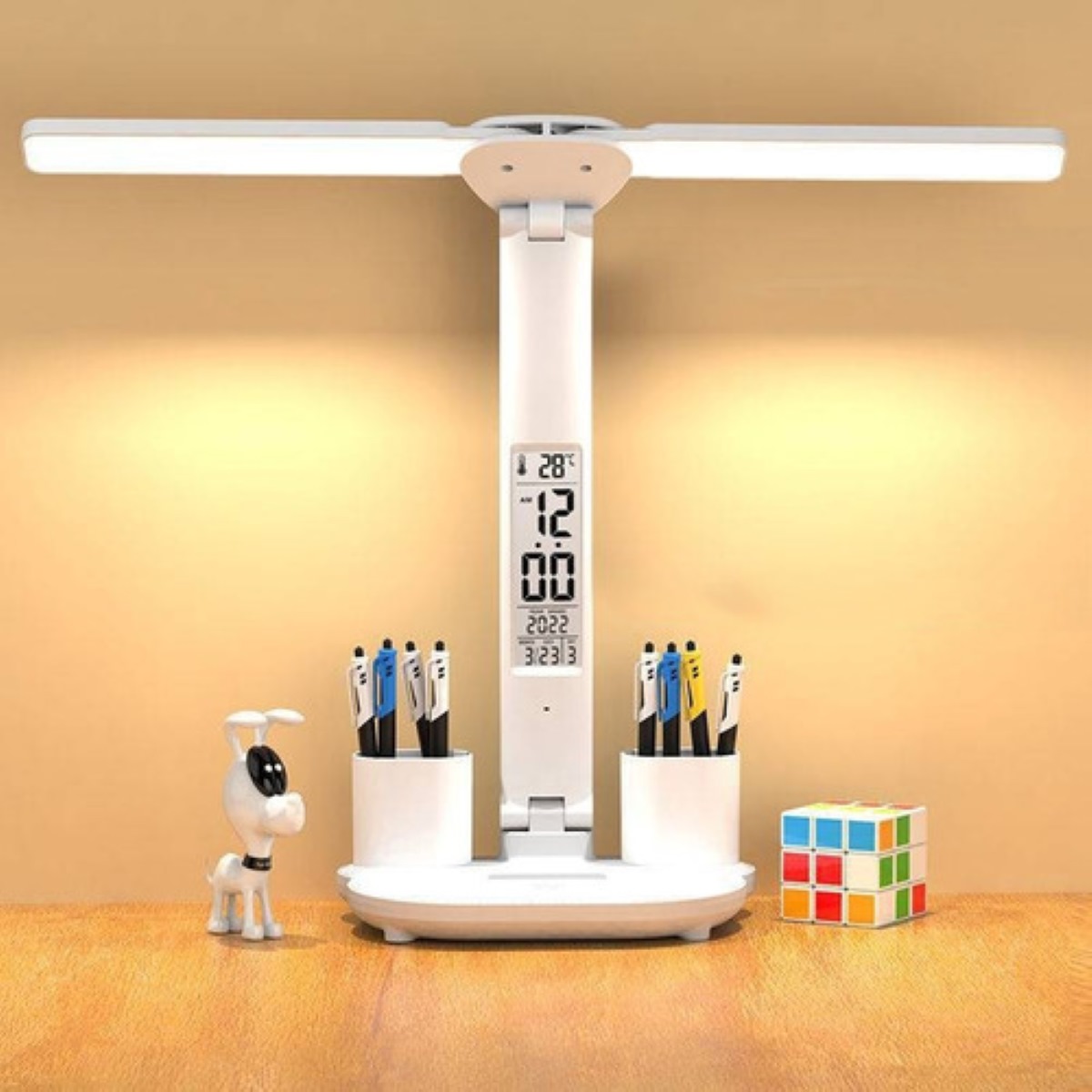 Lámpara De Mesa Led Recargable, Iluminación De Área Grande Blanco