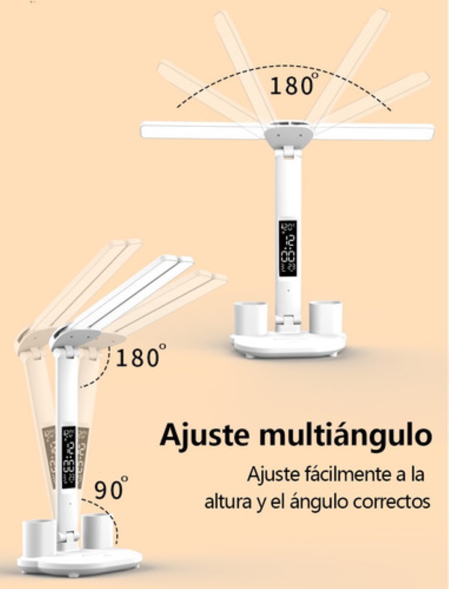 Lámpara De Mesa Led Recargable, Iluminación De Área Grande Blanco