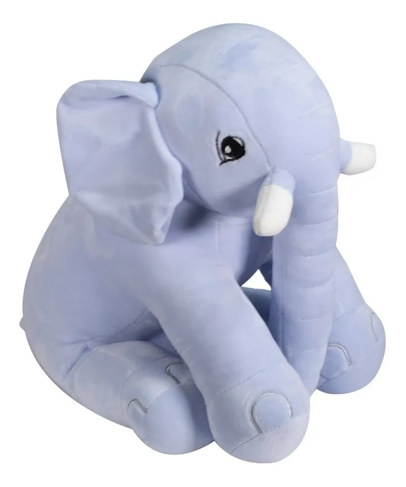 Peluches 2 Elefantes Con Colmillos Suave Y Tierno Animalito Rosa Y Azul.