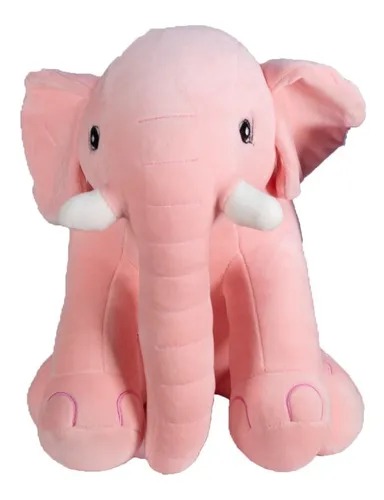 Peluches 2 Elefantes Con Colmillos Suave Y Tierno Animalito Rosa Y Azul.