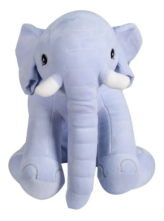 Peluches 2 Elefantes Con Colmillos Suave Y Tierno Animalito Rosa Y Azul.