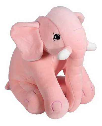 Peluches 2 Elefantes Con Colmillos Suave Y Tierno Animalito Rosa Y Azul.
