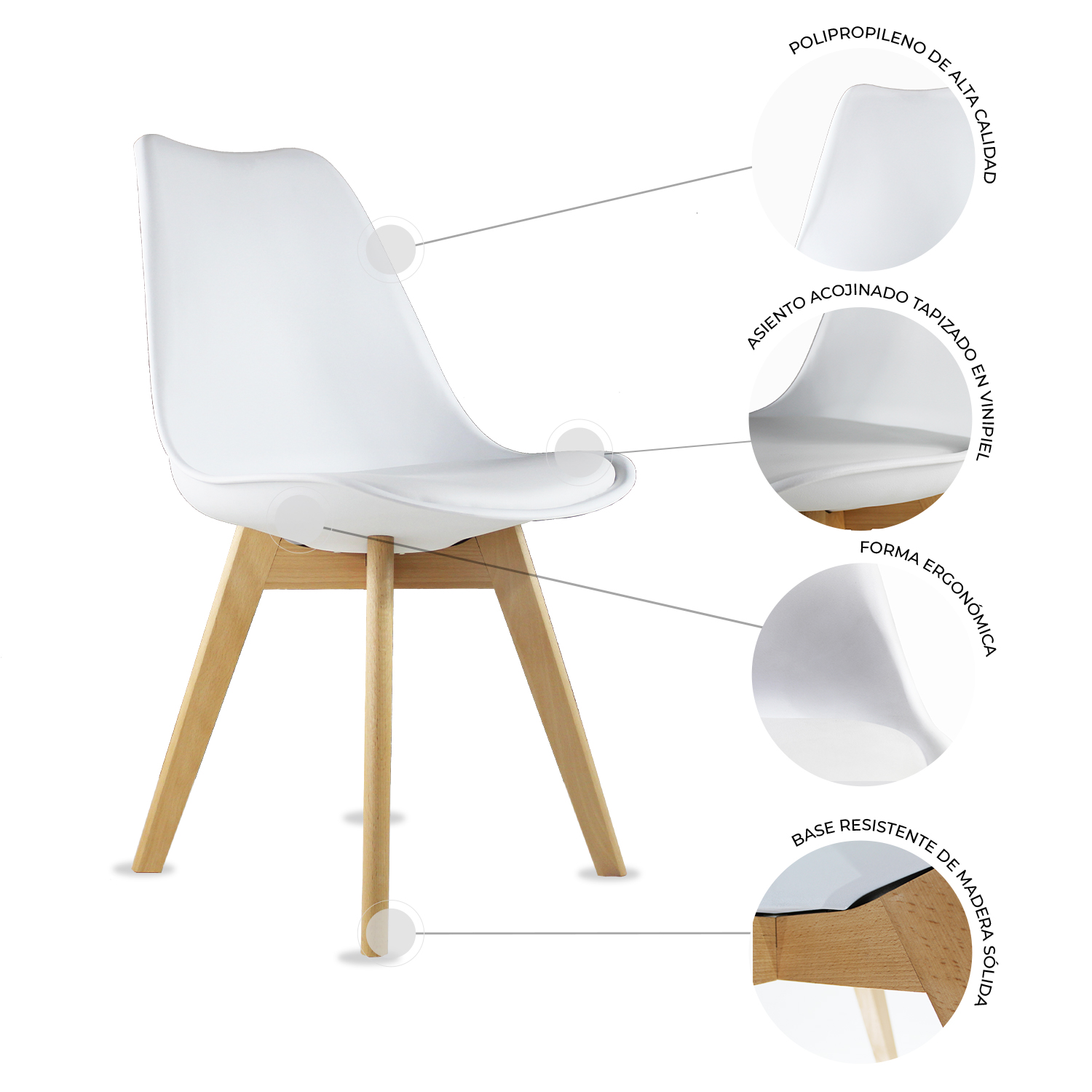 Set 4 Sillas Eames Hogar Frankfurt Blanco Mundo In