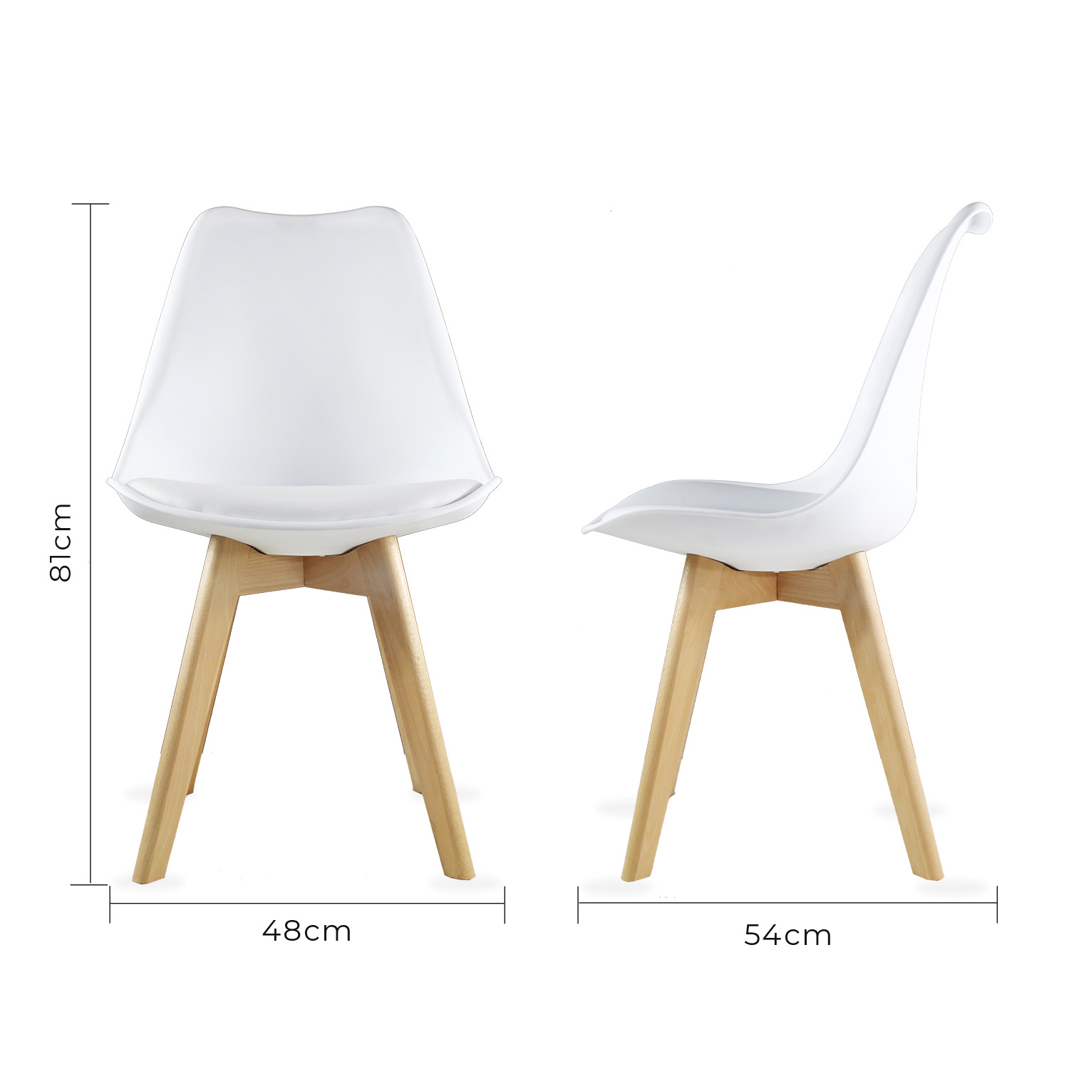 Set 4 Sillas Eames Hogar Frankfurt Blanco Mundo In