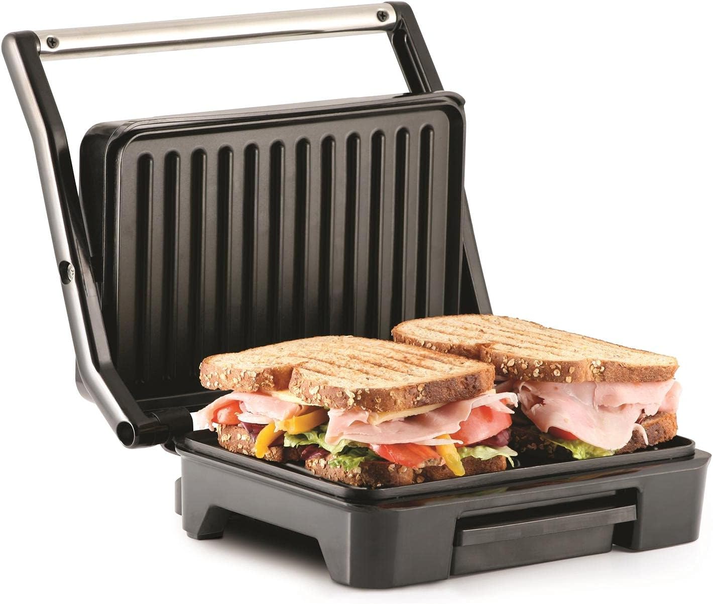 Parrilla eléctrica grill panini placas con antiadherente taurus tostare.