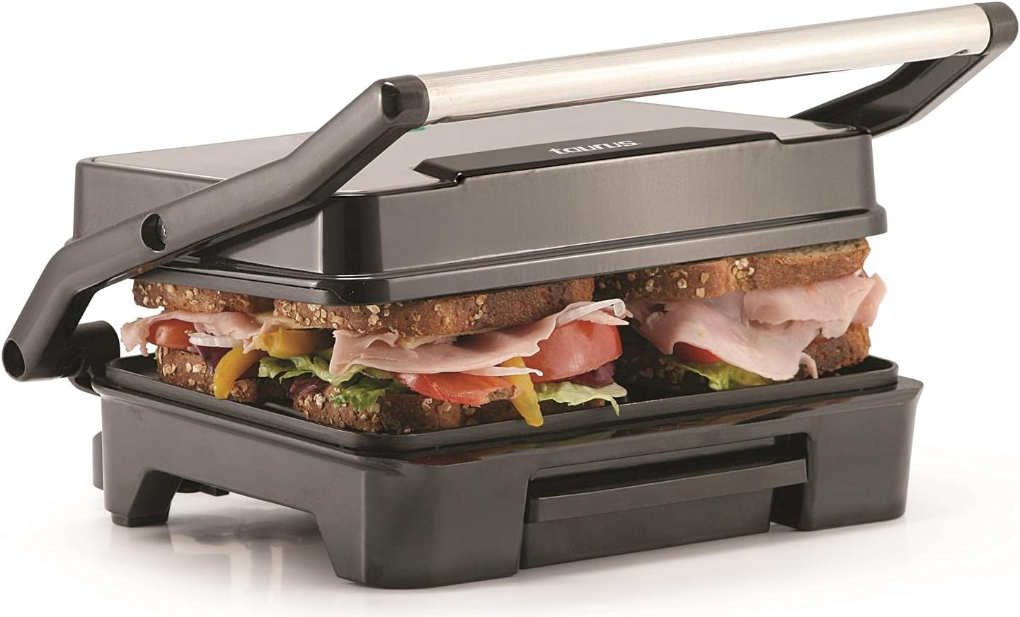 Parrilla eléctrica grill panini placas con antiadherente taurus tostare.