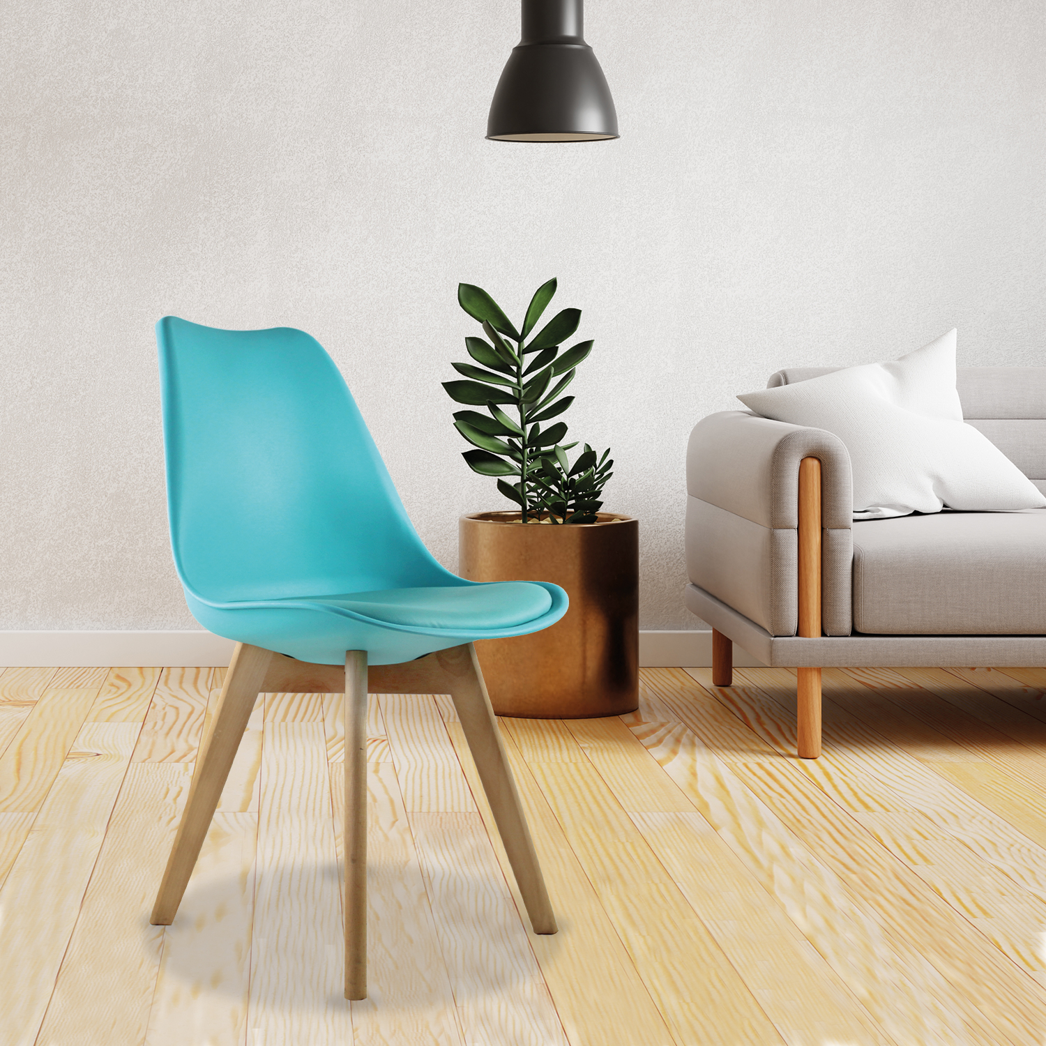 Set 2 Sillas Eames Hogar Frankfurt Turquesa Mundo In.