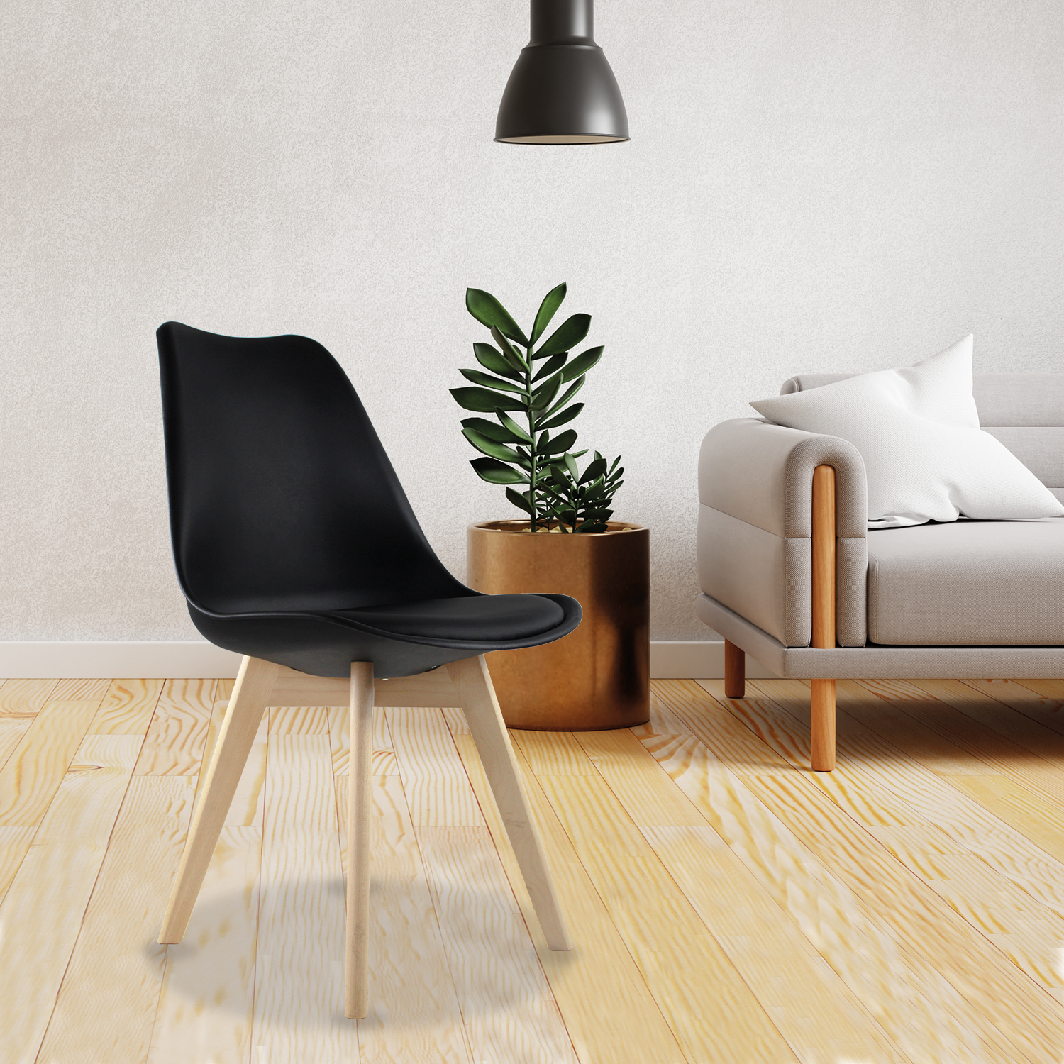 Set 2 Sillas Eames Hogar Frankfurt Negro Mundo In.