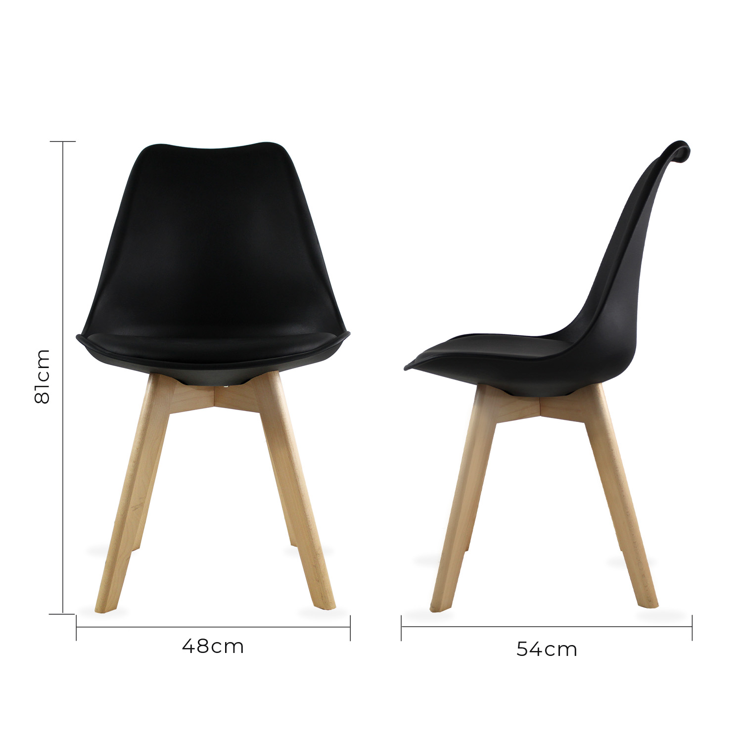 Set 2 Sillas Eames Hogar Frankfurt Negro Mundo In.