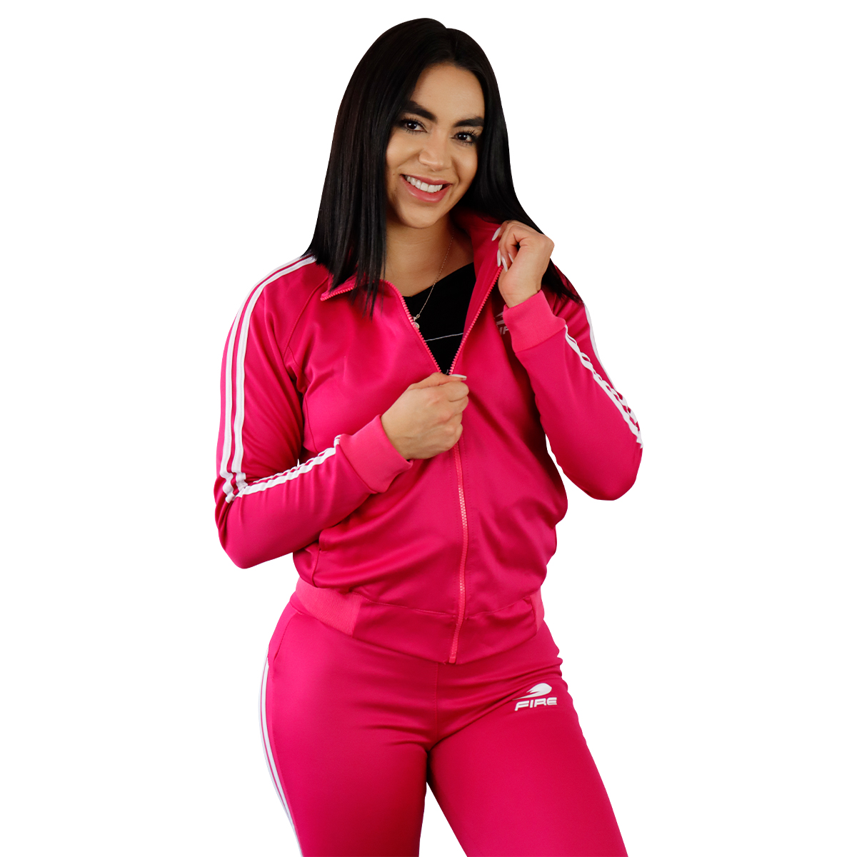 Pants deportivo Fire Sports Femenil M3 2 franjas Color Rosa Fiusha Talla CH.