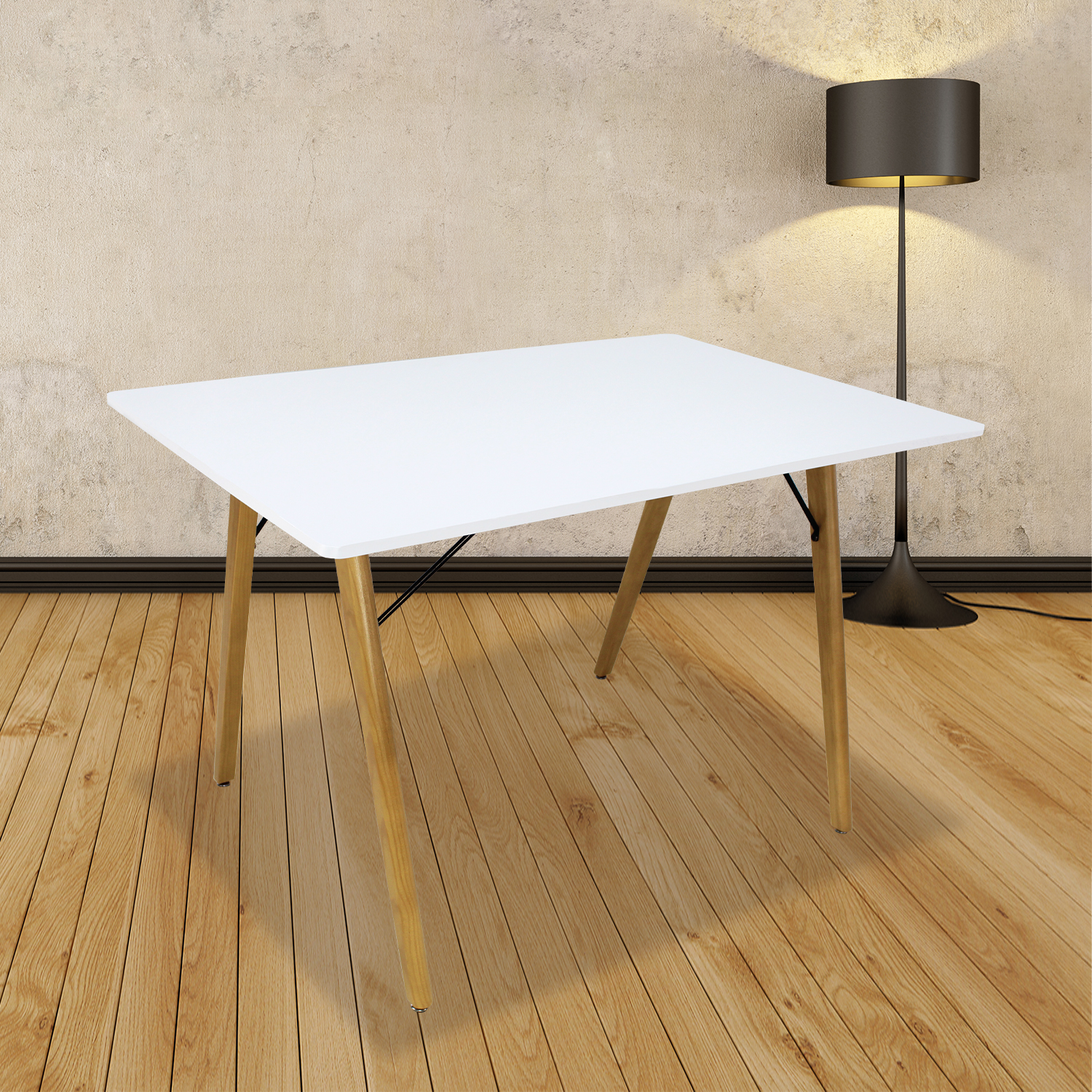 Mesa de Comedor Frankfurt Rectangular 120x70 Blanco Mundo In.