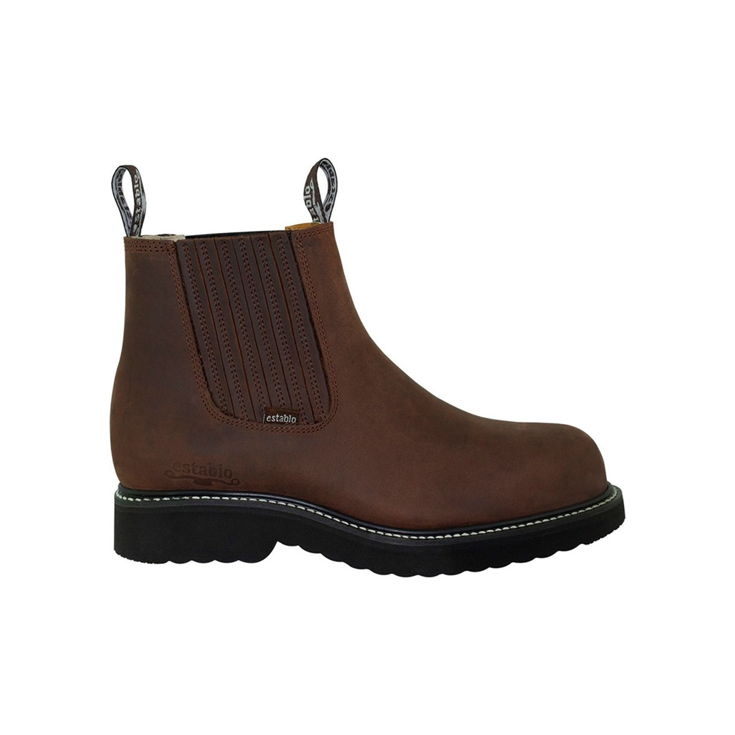 Bota Botin De Trabajo Con Casquillo Establo Modelo 500 Café Crazy.