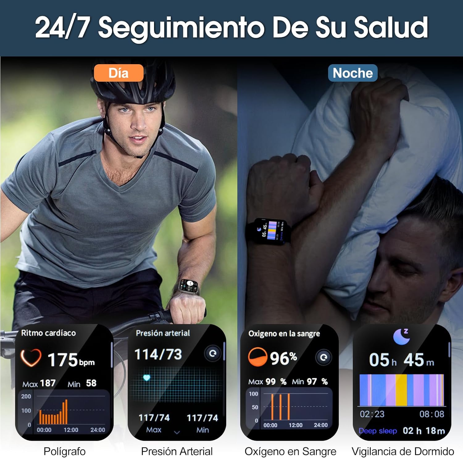 Lostrain Reloj Inteligente Hombre y Mujer,Smartwatch Deportivo 1.96" HD Pantalla táctil con Llamada Bluetooth,Pulsera Inteligente Impermeable IP68 Monitor De Frecuencia Cardíaca/SPO2/Presión Arterial.