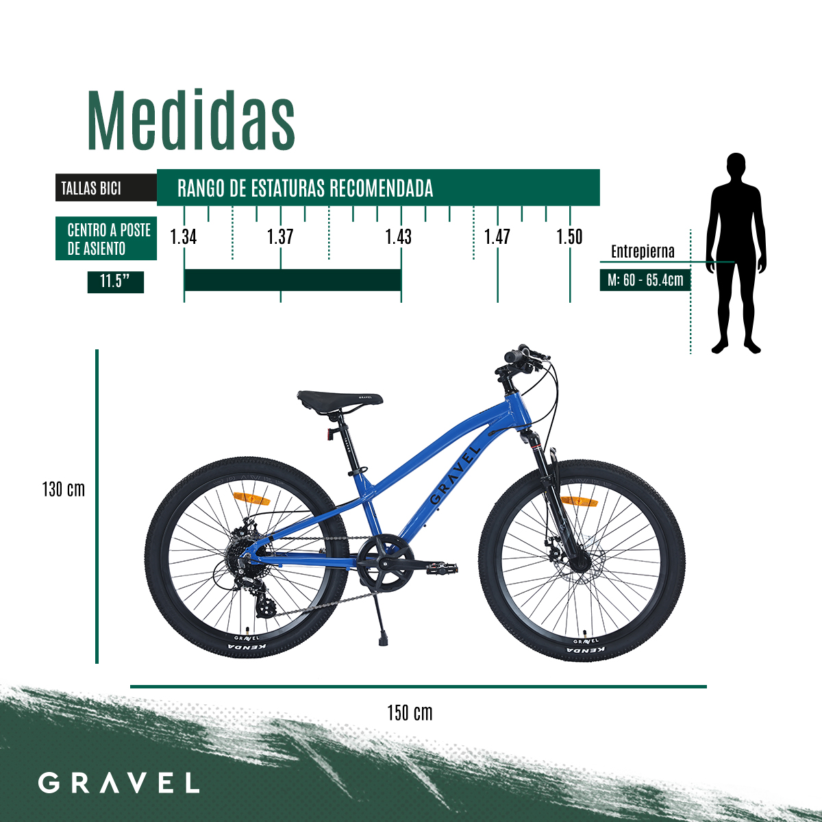 Biciclceta Gravel Rimo R24 8v Shimano Altus Disco Mecánico Color Azul Tamaño del cuadro M.