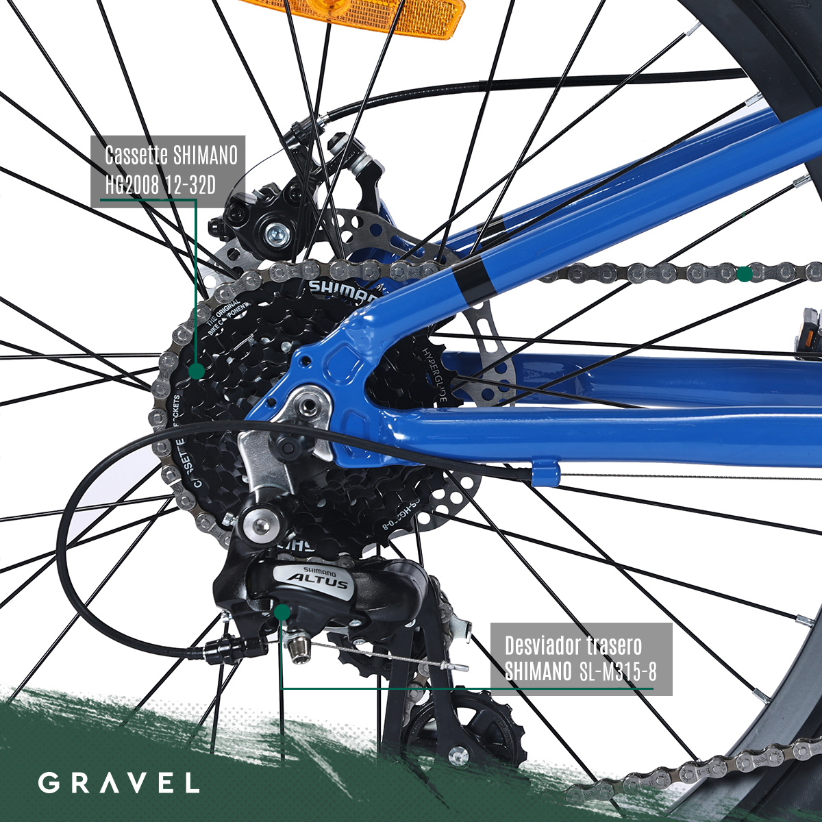 Biciclceta Gravel Rimo R24 8v Shimano Altus Disco Mecánico Color Azul Tamaño del cuadro M.