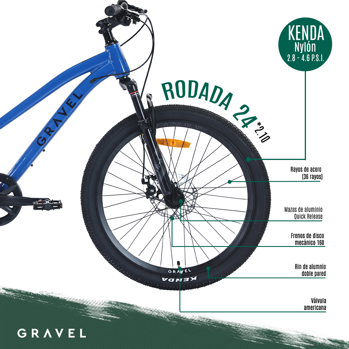 Biciclceta Gravel Rimo R24 8v Shimano Altus Disco Mecánico Color Azul Tamaño del cuadro M.