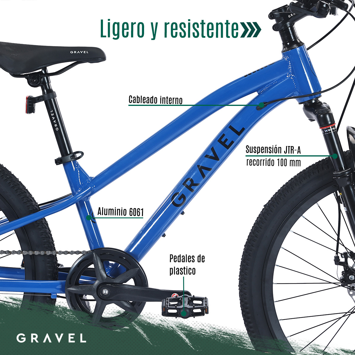 Biciclceta Gravel Rimo R24 8v Shimano Altus Disco Mecánico Color Azul Tamaño del cuadro M.