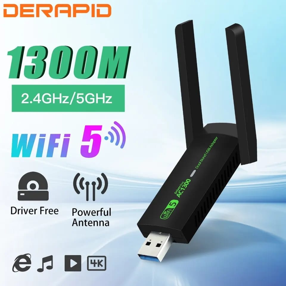 Adaptador Usb Wifi De 1300mbps, Receptor Inalámbrico Pc,lap