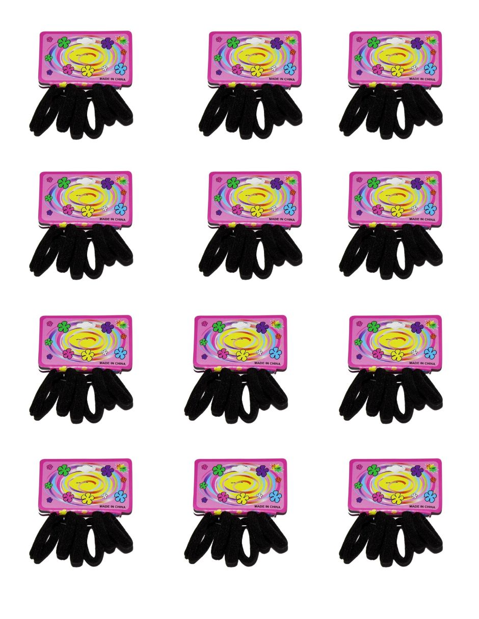 72 Pcs Ligas Negras para Peinar el Cabello, Donas para Cabello, Donas para Cabello Altamente Elásticas Lazos del Pelo para Coleta, Bandas de Goma de Pelo Algodón sin Costuras Corbatas para el Cabello para Niñas y Mujeres.