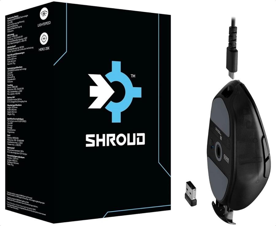 Mouse Logitech G303 SHROUD Hero Lightspeed Inalambrico Gaming 910-006104