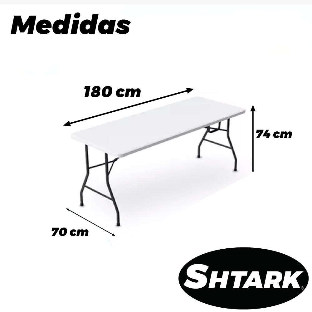 Mesa Plegable Plástico Tipo Portafolio 1.80m Jardín Portátil.