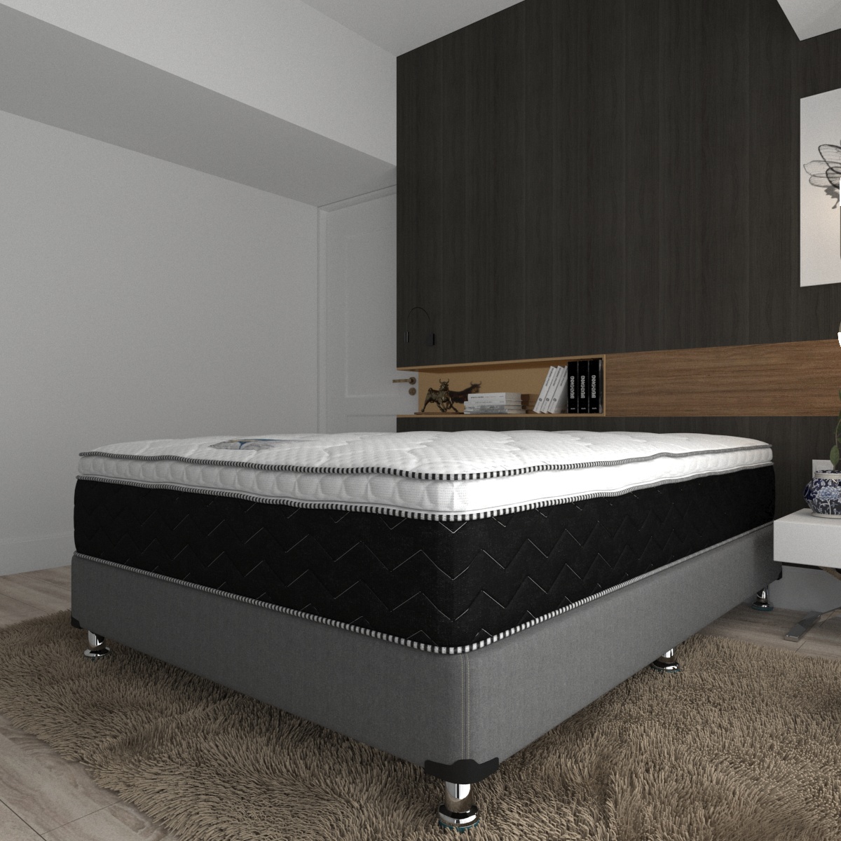 Colchón y Box Queen Size Serta PresToon Evolution Ortopédico