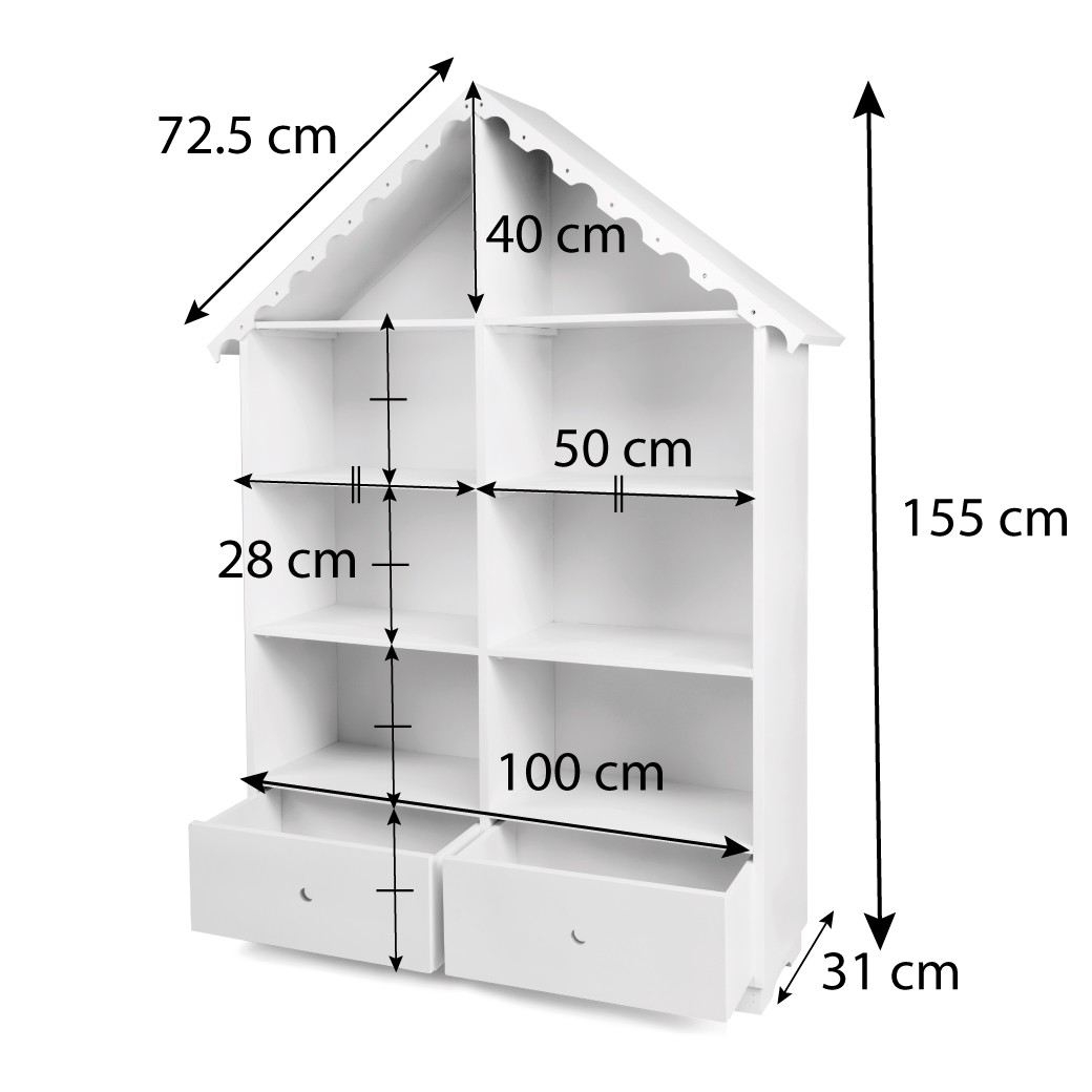 Estantería Para Niños y Niñas de Madera |  Forma De Casa .