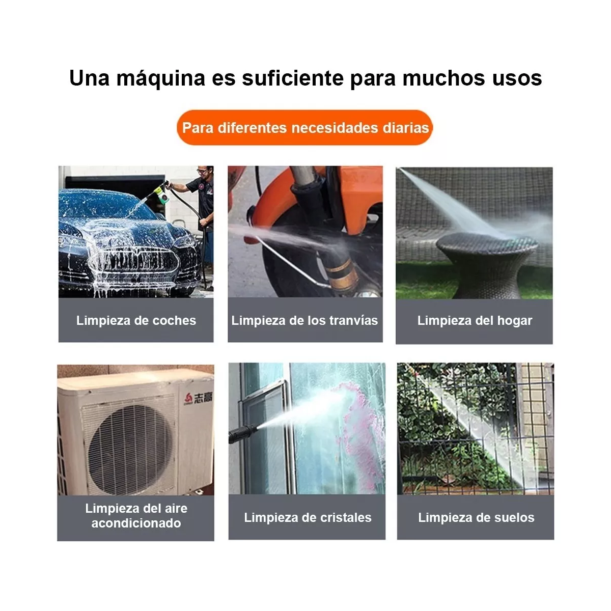 Hidrolavadora Eléctrica Con 2200 Psi De Presión Máxima 10m.