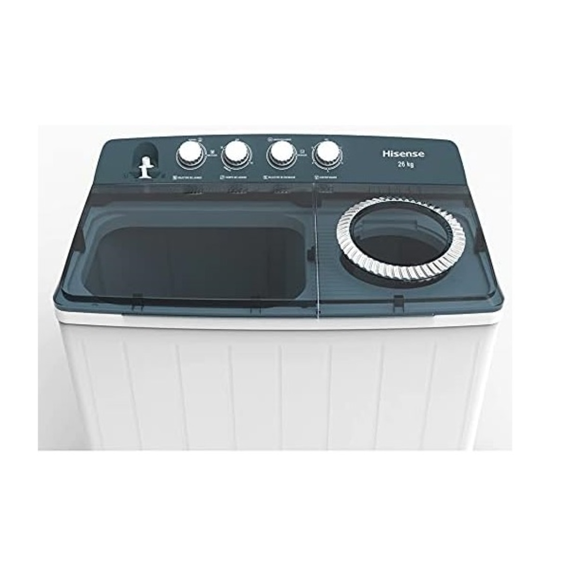 Lavadora Semiautomática Hisense WSA2601PX 26KG Doble Tina Blanca ALBY ENTREGA SÓLO VÁLIDA EN LA CIUDAD DE MÉXICO Y ZONA METROPOLITANA.