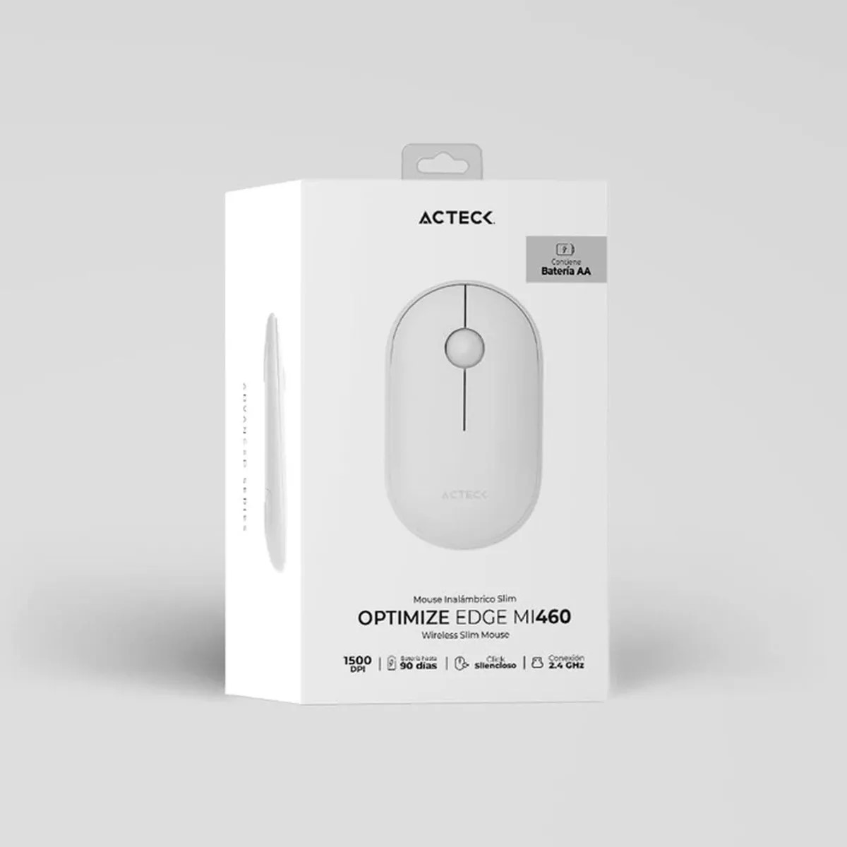Mouse Acteck Óptico Optimize Edge MI460, Inalámbrico, USB-A, 1600DPI, Blanco