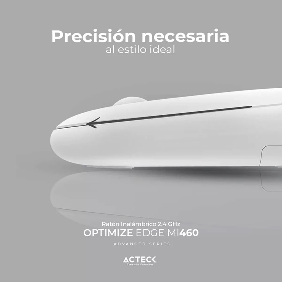 Mouse Acteck Óptico Optimize Edge MI460, Inalámbrico, USB-A, 1600DPI, Blanco