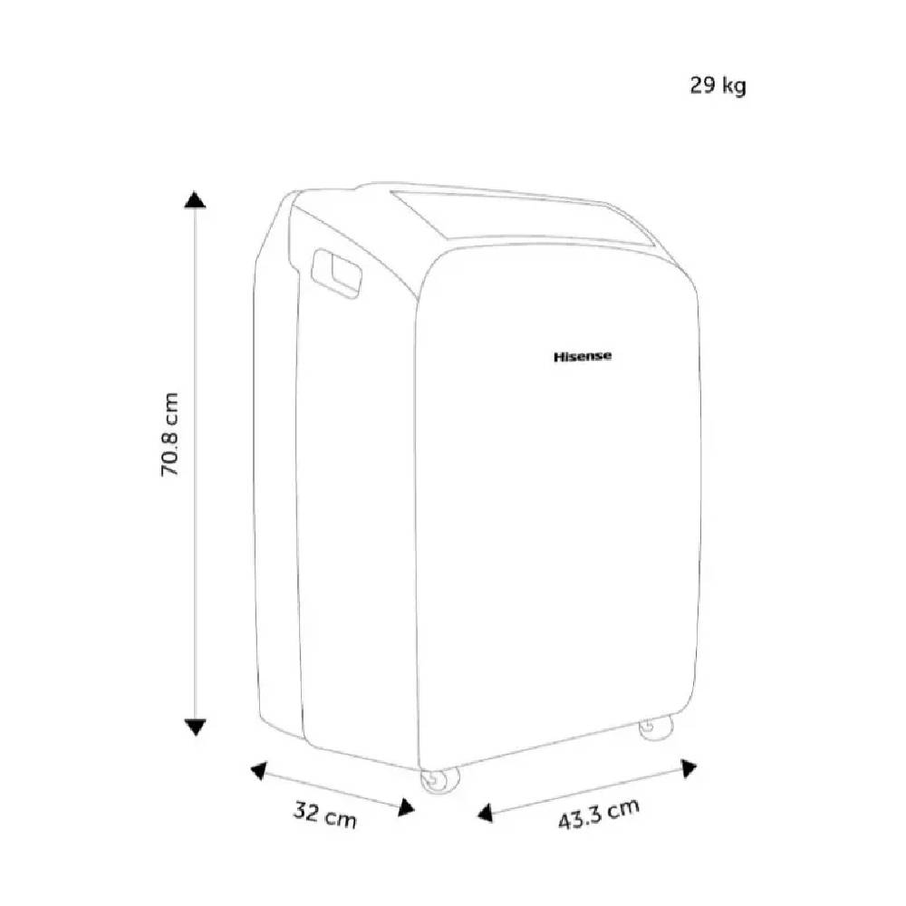 Aire Acondicionado Hisense AP12CWN1 Portátil WiFi 12000 BTU Blanco