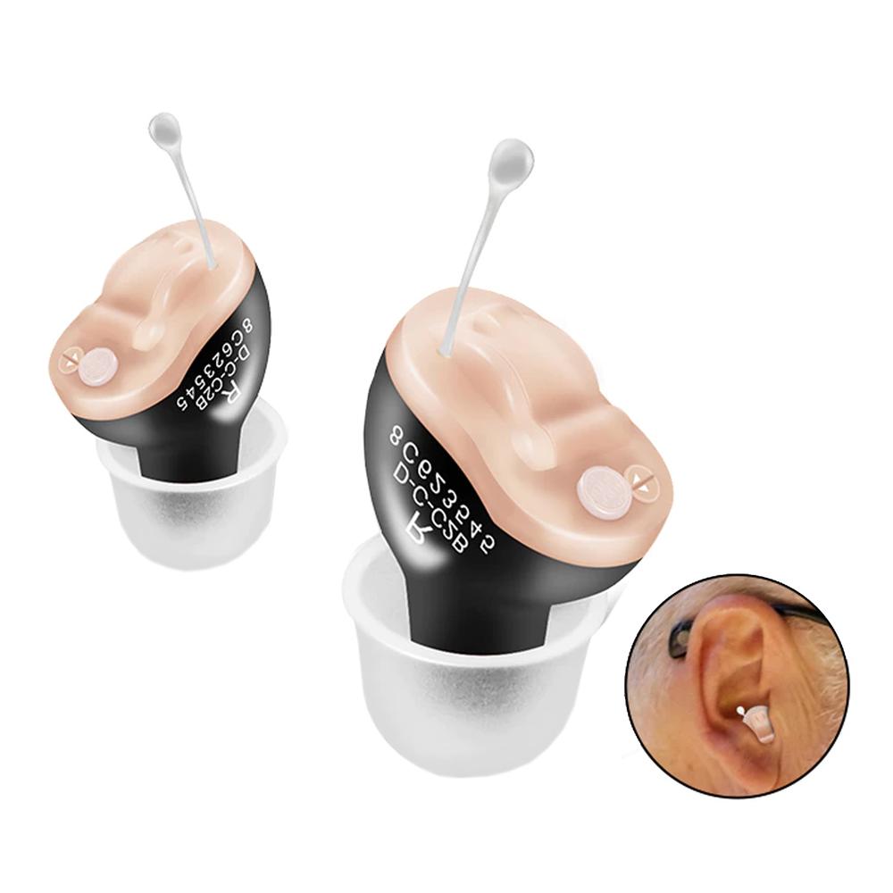 Aparato de Oído Moderno, MXHBK-001-26, 1 par, Negro, 200Hz -7645Hz, 27,6dB, 1,3V, Batería A10, Plástico ABS,, HearingBlak
