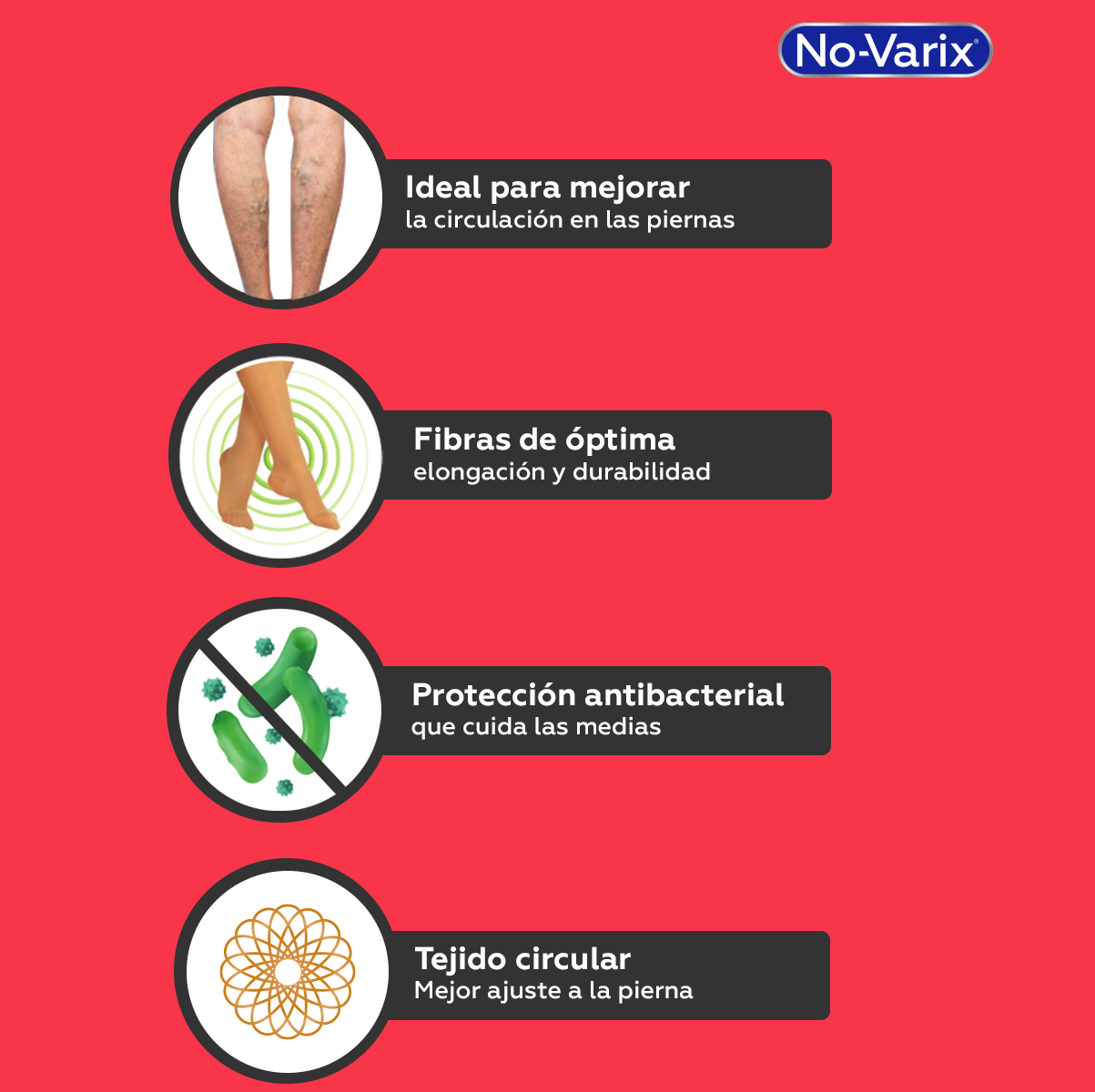 CALCETIN NO-VARIX COMPRESIÓN 15-20 mmHG TALLA S COLOR NEGRO.