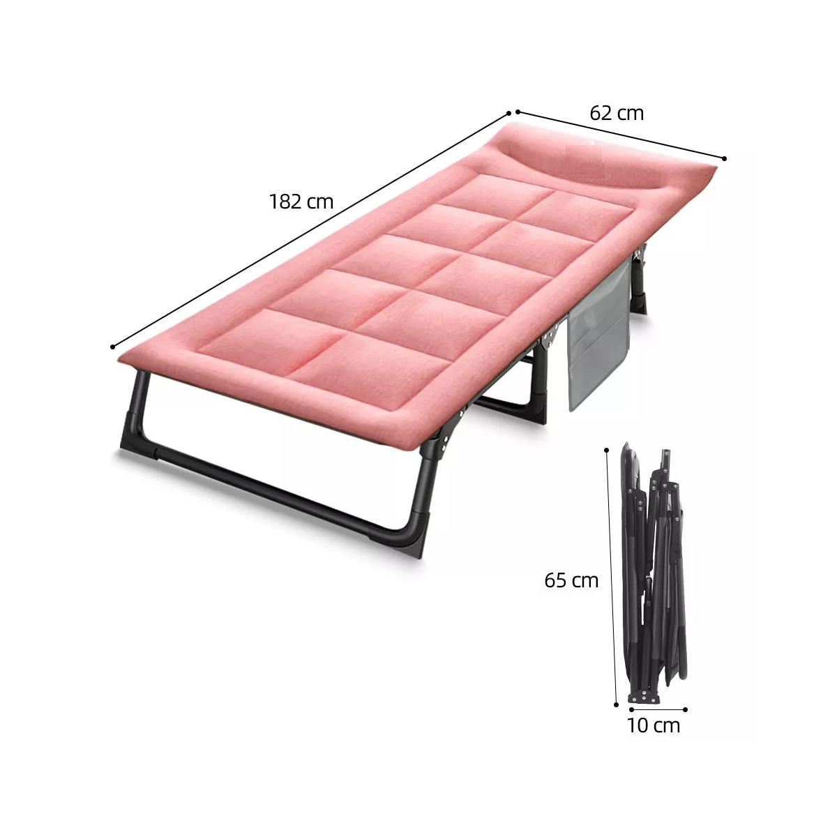 Catre Plegable Catre Acampar Campismo Portatil Rosa.