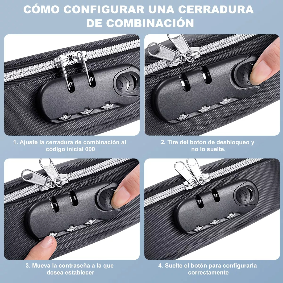 Lapicera De Gran Capacidad Estuchera, Con Función Antirrobo Color Negro