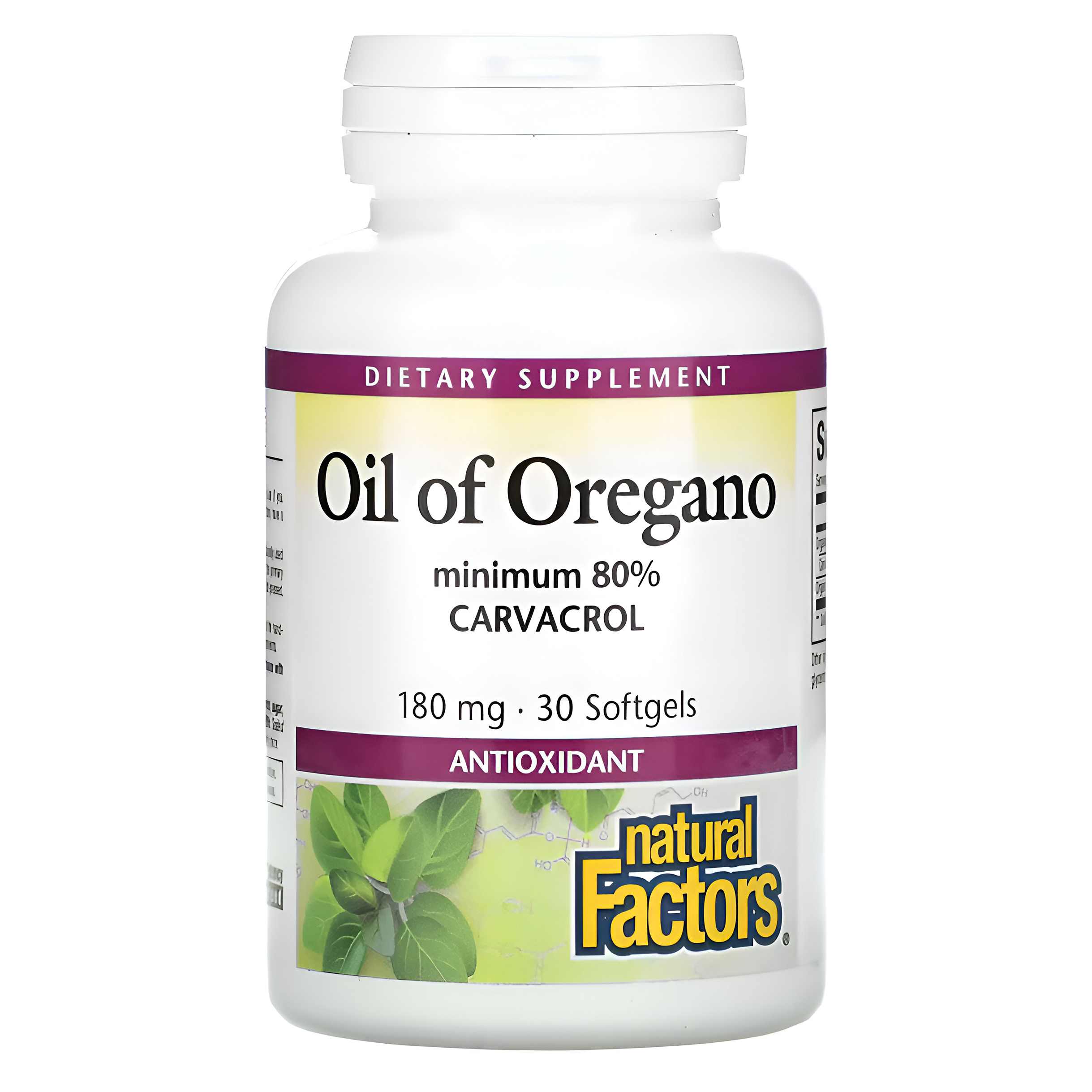 Aceite de Oregano Carvacrol 80% 180 mg 30 Cápsulas.