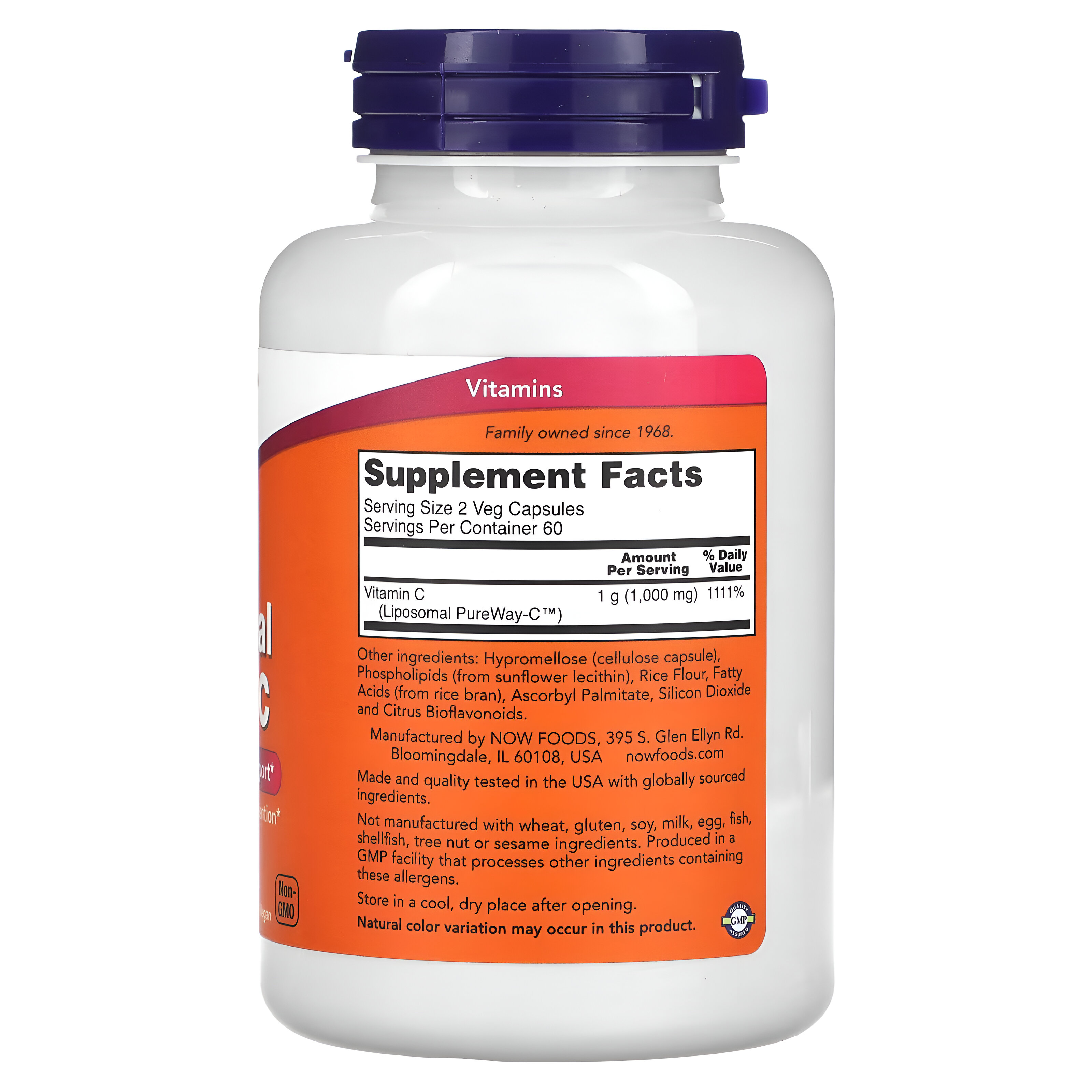 Vitamina C liposomal, 120 cápsulas vegetales.