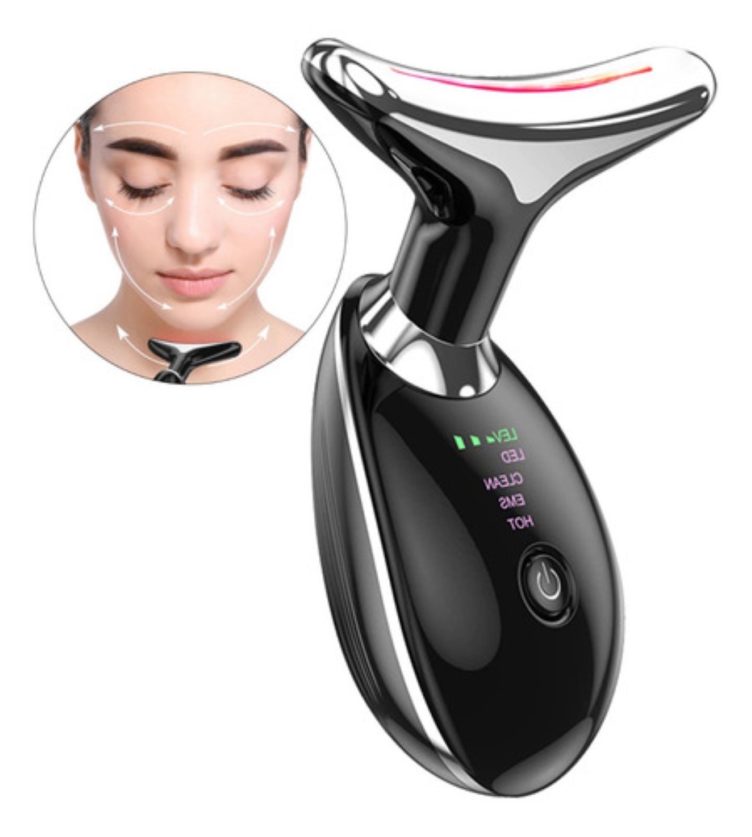Masajeador Reductor De Papada Belleza Cuello Antiarrugas negro