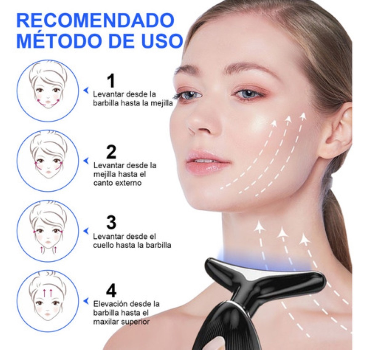 Masajeador Reductor De Papada Belleza Cuello Antiarrugas negro