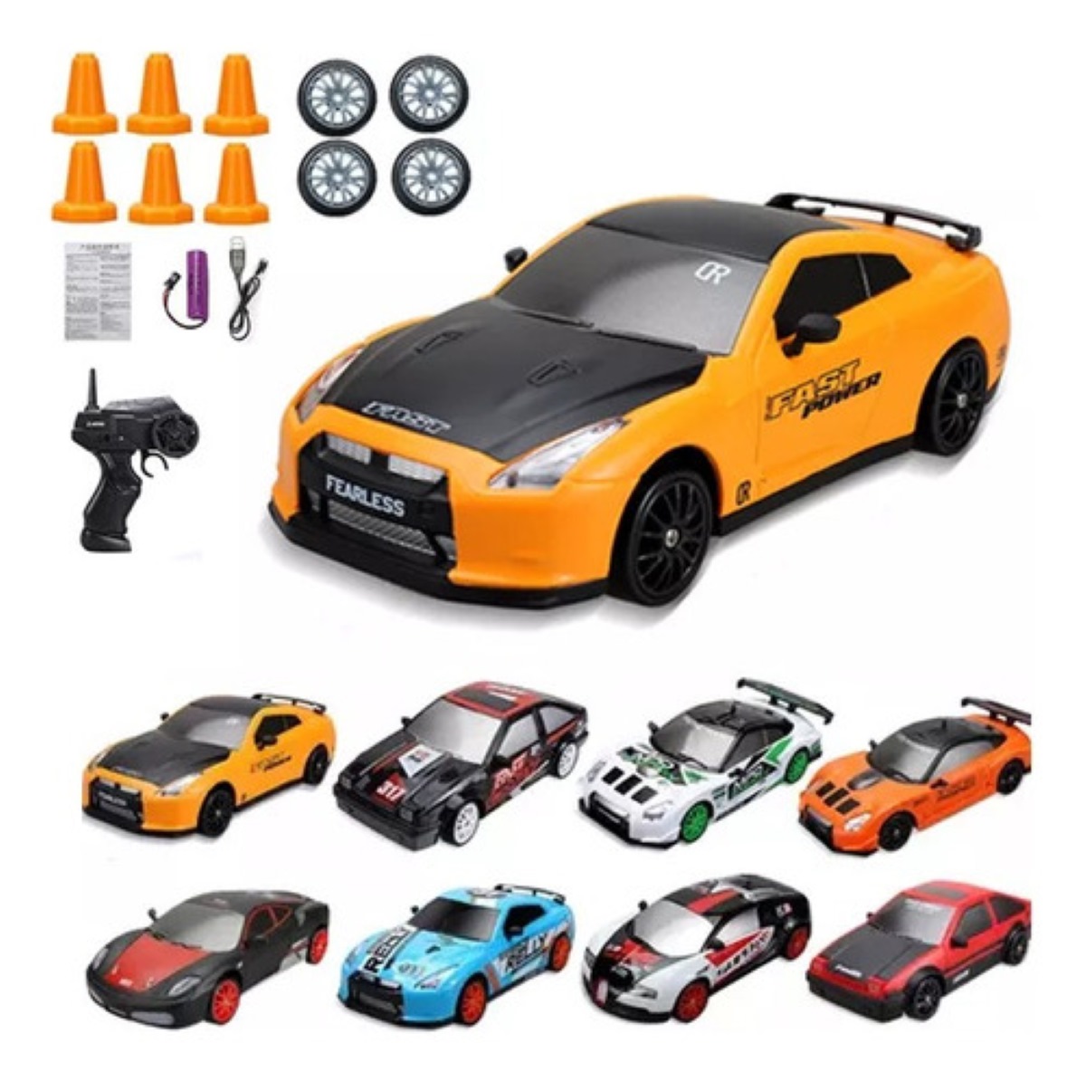 Auto Drift Rc Car 4wd 2.4 G, De Alta Velocidad amarillo