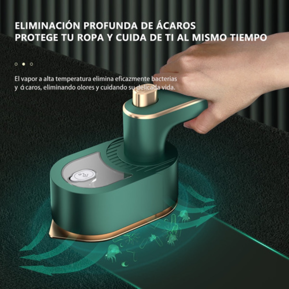 Mini Plancha Vapor De Mano Portátil Vapor Ropa De Viaje verde 