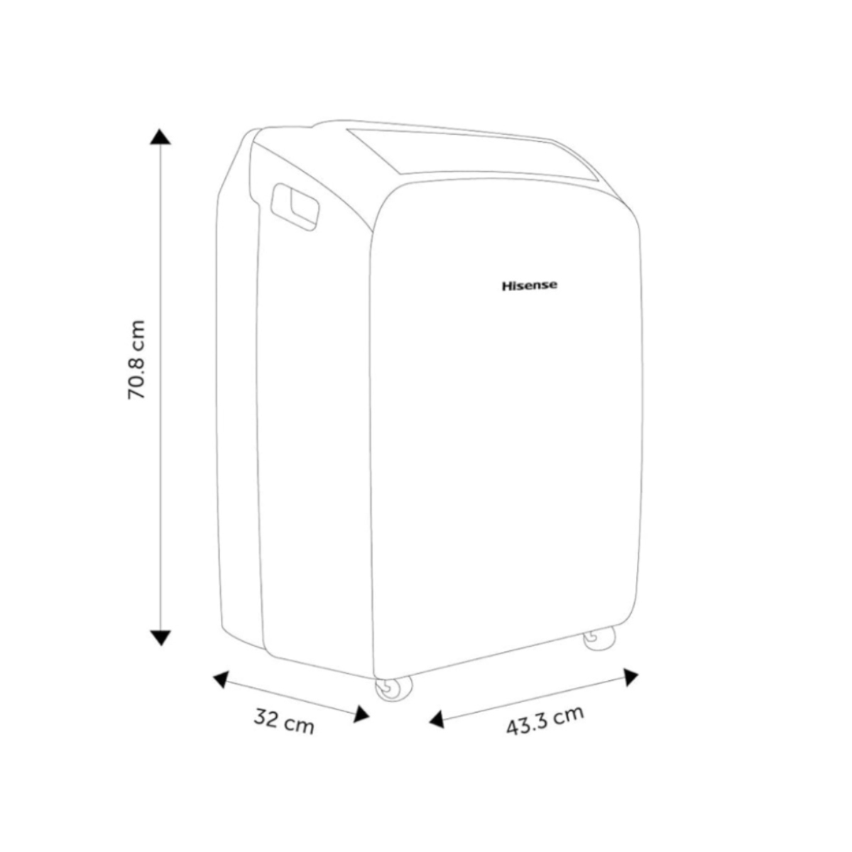Aire Acondicionado Portátil Hisense AP-12CWN1 / AP-12CWN2 12,000 BTU, WIFI 110V Blanco ALBY35.