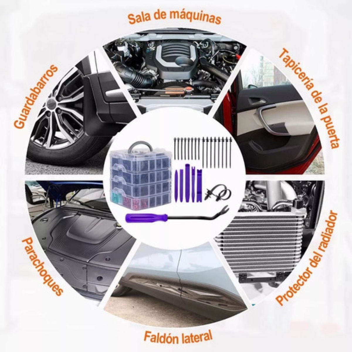 Grapas Automotrices 1211 Pzs Con Quita Grapas Molduras