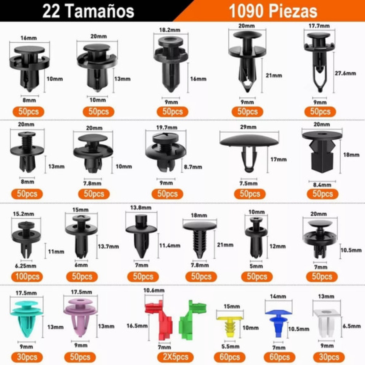Grapas Automotrices 1211 Pzs Con Quita Grapas Molduras