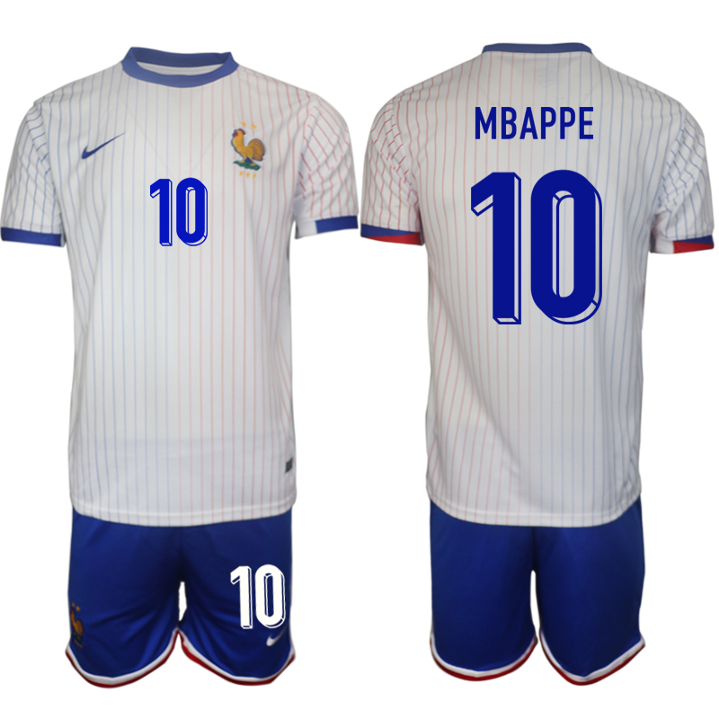 Nuevo! Jersey Francia Eurocopa 2024/2025 Visita Blanca Kylian Mbappe 10 Talla S